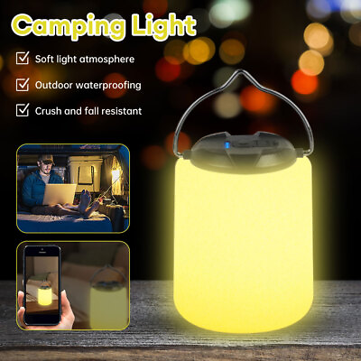 #ad LED Camping Lights 3 Dimmable Colors Portable Light Camping Lantern Rechargeable $9.99