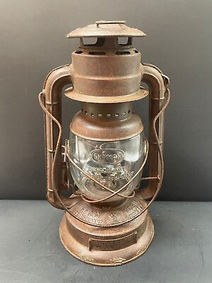 #ad Old Feuerhand No.260 Hurricane Iron Kerosene Lamp Lantern With Globe Germany $391.30