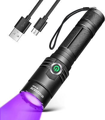 #ad 395Nm UV Flashlight Upgrade Rechargeable Black Light LED IP65 Waterproof $27.38