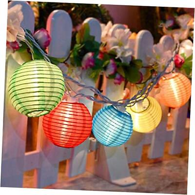 #ad 8.5Ft Lantern String Lights Outdoor Plug in Christmas 8.5 Ft Multicolor $27.93