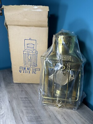 #ad Great Britain 1939 Brass Oil Lantern Cargo Light No 3954 Hanging Vintage Lamp $200.00