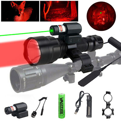 #ad Tactical Gun LED RED Flashlight Picatinny Rail Mount Switch for Hunting Shooting $7.99