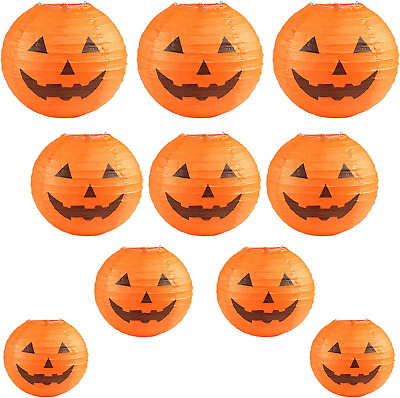 #ad #ad Halloween Jack O Lantern Paper Lanterns Halloween Pumpkin Hanging Paper Lantern $17.49