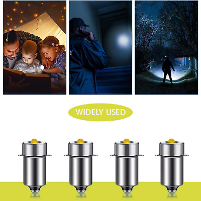 #ad 4PCS P13.5S 3W LED Flashlight Torch Bulbs Upgrade Cool White Light 6000K 200LM $12.99