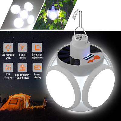 #ad Solar LED Power Rechargeable Camping Tent Light Torch Lantern Flashlight Lamp US $7.99