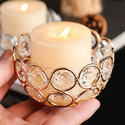 #ad Crystal Candle Holder Bowl Candle Lantern Votive Vase Glass Bowl For Wedding $10.16