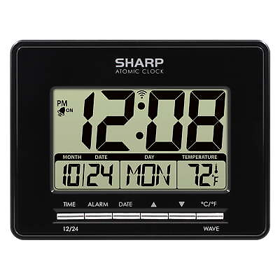 #ad Digital Atomic Clock Atomic Accuracy Date TemperatureBlack Case LCD Display $17.97