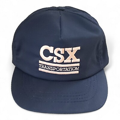 #ad Vintage CSX Railroad Transportation Embroidered Navy Blue Adj Baseball Cap Hat $34.99