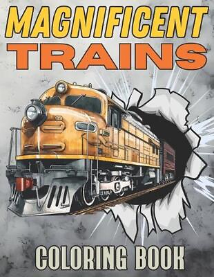 #ad Magnificent Trains Coloring Book: Explore Railroad Landscape with Locomotives an $16.60