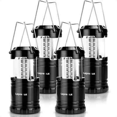#ad LED Camping Lanterns Battery Powered Camping Accessories Collapsible 4 Pack V $55.48