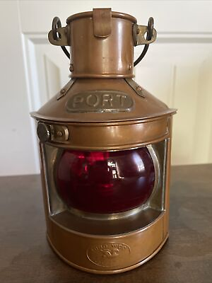 #ad Nautical Tung Woo Copper Oil Lantern Red Port Side Unused $45.00