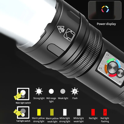 #ad 990000Lumens Super Bright LED Tactical Flashlight Rechargeable COB Work Light $22.89
