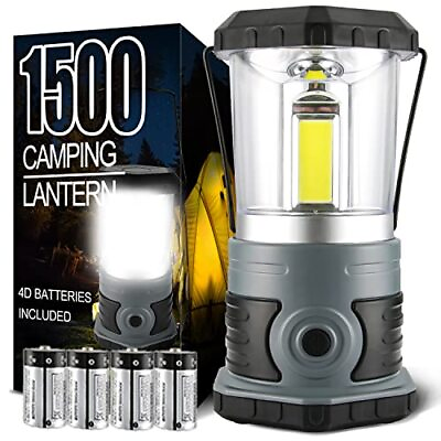 #ad LED Camping Lantern Battery Powered 1500 Lumen COB Camping Light 4*D $42.50