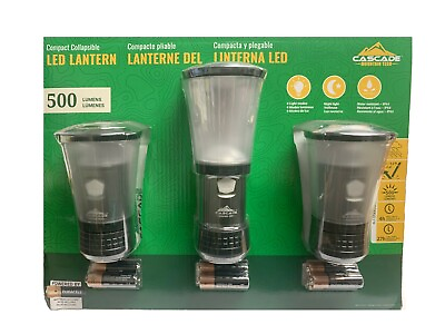 #ad Cascade Mountain Tech Compact Collapsible LED Lantern Camp Light 3Pk 500 Lumen $15.00