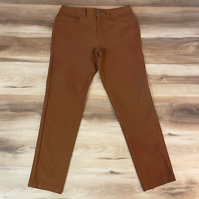#ad Lululemon Pants Mens 31 x 29 ABC Slim Utilitech 5 Pocket Chino Brown STAINS $34.97