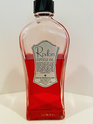#ad Vintage Revlon Cuticle Oil Red Oil Great Bottle And Graphics 8 Fl Oz Bottle 3 4 $26.99