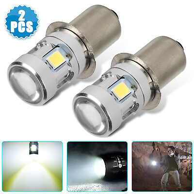 #ad 2Pcs P13.5S LED Flashlight Light Bulbs Upgrade D C Cell 6000K White Super Bright $9.98