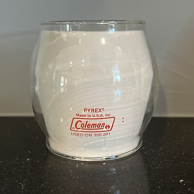 #ad Coleman Pyrex 200 201 Replacement Globe Red Letter Glass Coleman Logo USA Made $39.99