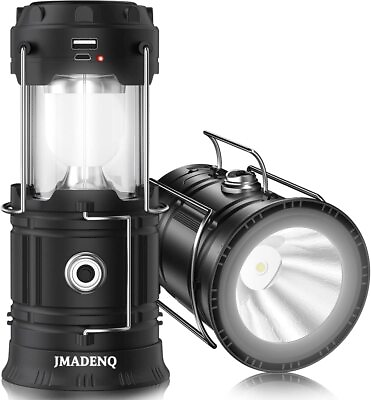 #ad Solar Lantern Flashlights USB Rechargeable Camping Lantern Led Black 1 $25.99