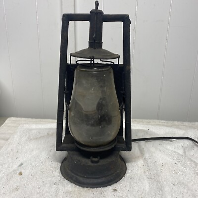#ad Antique hurricane Lantern Lens amp; Globe Electric $66.50