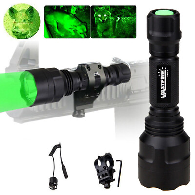 #ad 800Yards Tactical Flashlight Rechargeable LED Weapon Light Rail Picatinny Mount $7.99