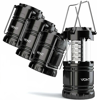 #ad 4 Pack Super Bright LED Camping Lanterns Emergency Outages Survival Light Kits $34.98