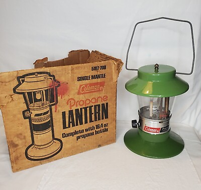 #ad Vintage 1973 Coleman 5107 Propane Lantern Tapered Globe Wichita Kansas USA $63.75
