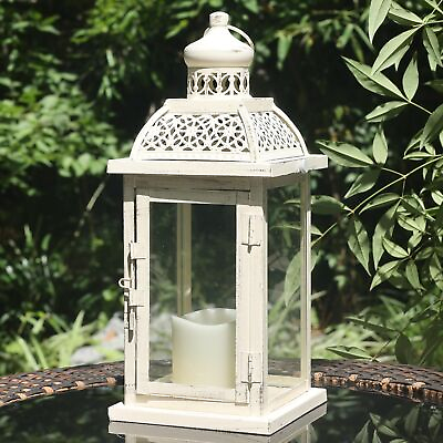 #ad Lantern Decorative Indoor amp; Outdoor 14.4#x27;#x27; Large Candle Lanterns with Clear ... $39.62