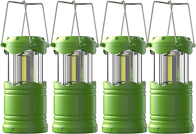 #ad 4 Pack LED Camping Lanterns Battery Powered Camping Lights COB Super Bright Col $44.99