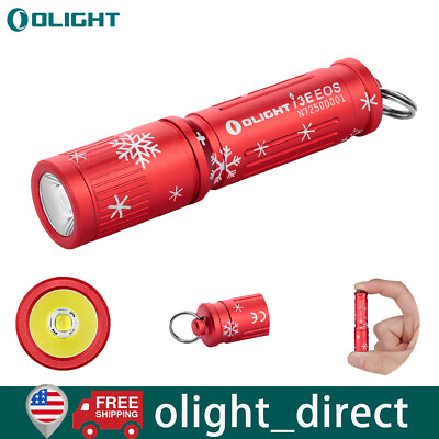 #ad Olight i3E EOS Mini LED Flashlight Keychain light Christmas Gift （Snowflake Red） $12.99