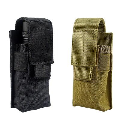 #ad US Tactical Flashlight Holder Pouch Molle Single Mag Holster Utility Torch Case $9.89