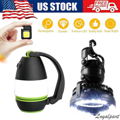 #ad 3 IN 1 USB Portable LED Flashlight Rechargeable Camping Tent Light Lantern Lamp $20.95
