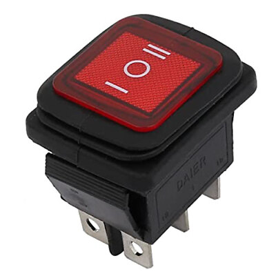 #ad #ad Waterproof 3 Position Rocker Switch RED LED ON OFF ON 6 Pin DPDT AC 10A 250V $7.45