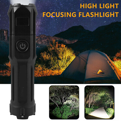 #ad 990000LM Rechargeable LED Flashlight Zoomable Tactical Police Super Bright Torch $6.66
