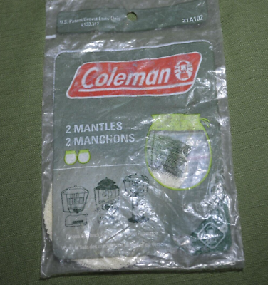 #ad Vtg One 2 Pack Coleman 21A102 Mantles for Coleman Lanterns Sealed USA $7.56