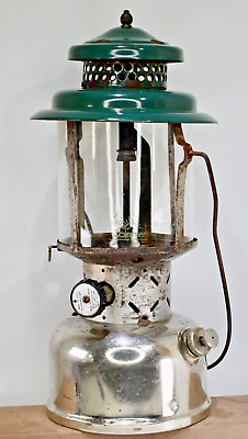 #ad Antique Vintage Coleman Model 220D Lantern Sunshine of the Night Green Pyrex $99.99
