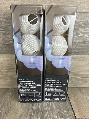 #ad Hampton Bay Battery Operated LED Lantern String Lights Color Changing $15.99