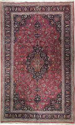 #ad 10#x27; x 16#x27; Wine Red Antique Signed Fine Quality Traditional Mashaad Rug 17118 $3780.00