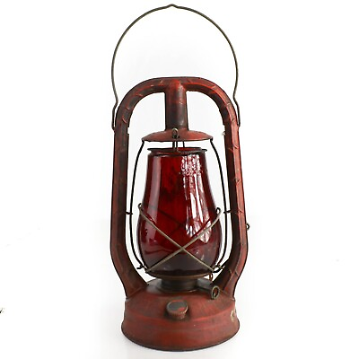 #ad #ad DIETZ Monarch Lantern New York USA Painted Red With Red Globe $59.34