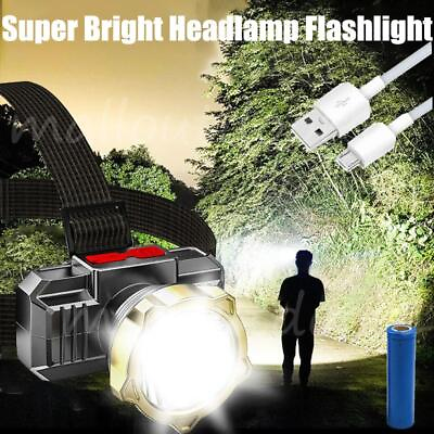 #ad 100000LM Super Bright LED Headlamp Rechargeable Head Light Flashlight Torch Lamp $7.35