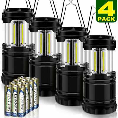 #ad 4 Pcs LED Camping Lantern Portable Outdoor COB Camping Lights for Emergency $22.99