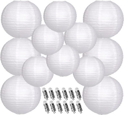 #ad Paper Lanterns Decorative White Hanging Paper Lanterns with Lights for Wedding $28.76