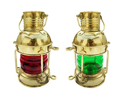 #ad #ad Brass Table Lantern Glass Oil Lamp 11.5 inch Collectible Home Decor Pack 2 NY $114.00
