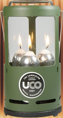 #ad Green Uco Candlelier Aluminum Candle Lantern For Camping Lighting Cooking pot $47.17