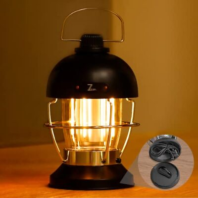 #ad 5000mAh Rechargebale Battery Powered LED Camping Lantern Portable 400LM Retr... $40.77