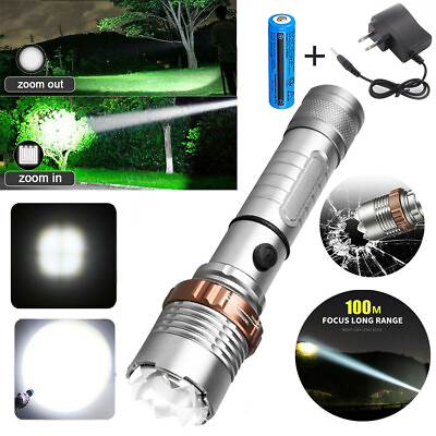 #ad Brightest 2500000LM Police Led Tactical Flashlight Rechargeable High Power Torch $11.98