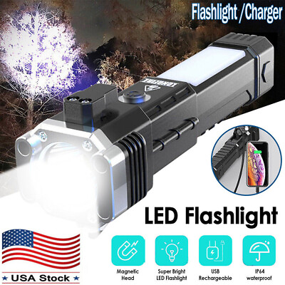 #ad 990000LM Super Bright Rechargeable LED Flashlight Zoomable Tactical Police Torch $10.99
