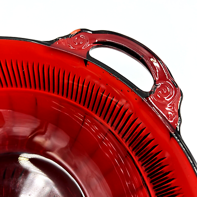 #ad Anchor Hocking Coronation Ruby Red Depression Glass Serving Bowl w Handles 9quot; $21.25