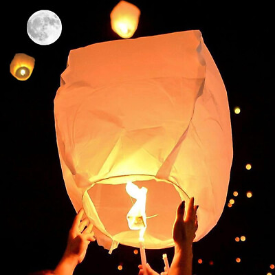 #ad 5 10 30pc Lantern Candle Lamp Kongming Lighting Flying Paper for Birthday Party $16.52
