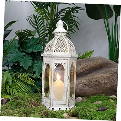 #ad Candle Lantern Decorative 15#x27;#x27;H Outdoor Candle Lanterns Vintage White Small $44.80